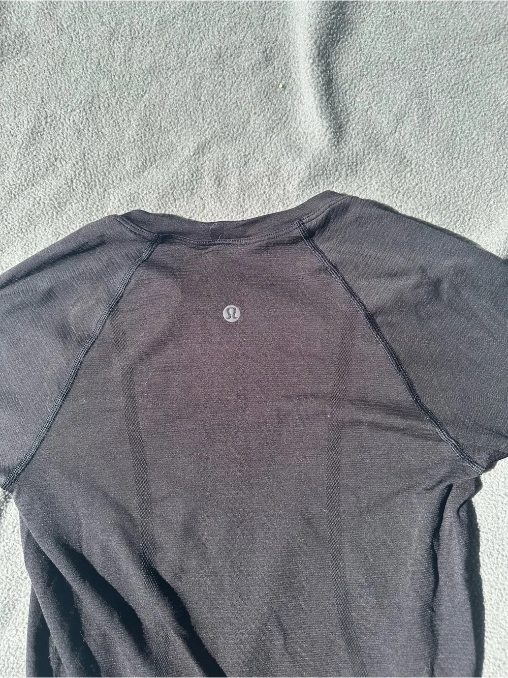 lululemon athletica Black Long Sleeve Top with Red NC Chest Logo